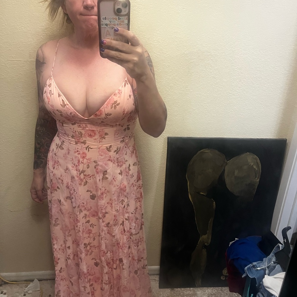 Floral Pink Maxi Dress